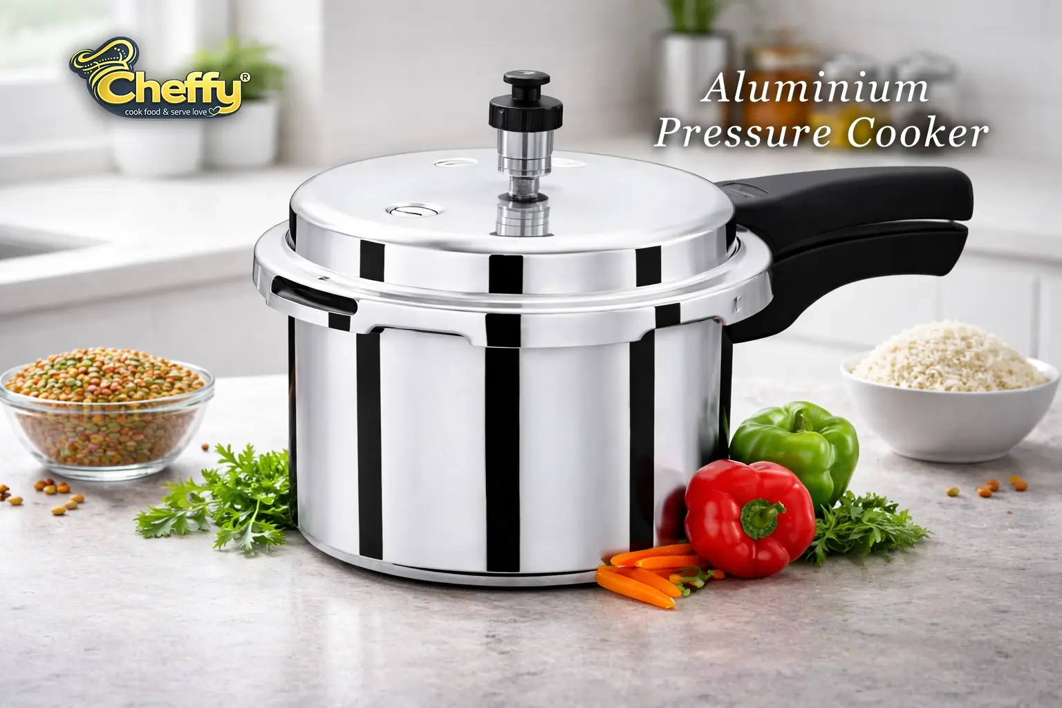 Cheffy Aluminium Pressure Cooker | For Distributors & B2B Buyers | Cheffy Cookware